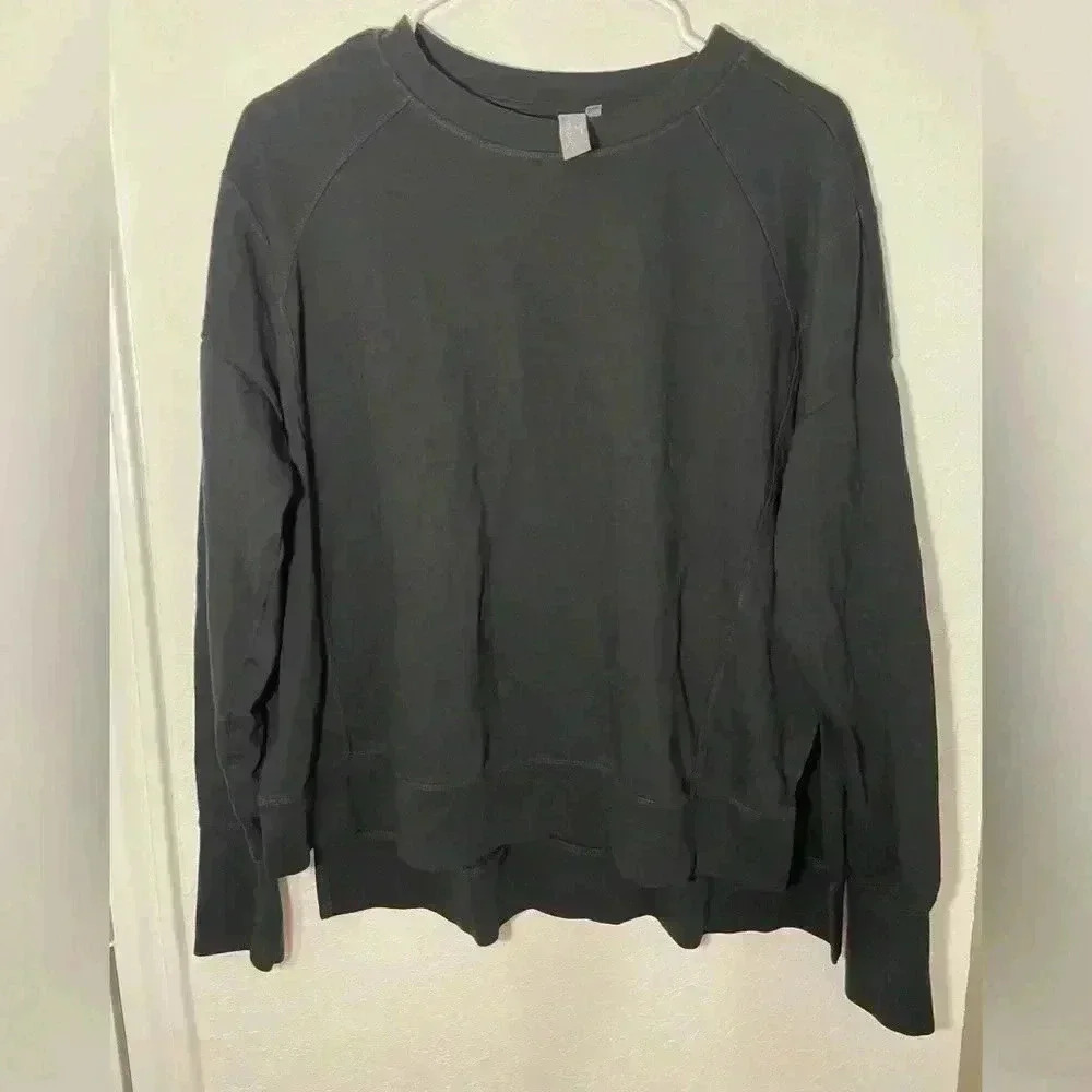 Sweaty Betty Black After Class Longline Sweatshirt Womens size Medium